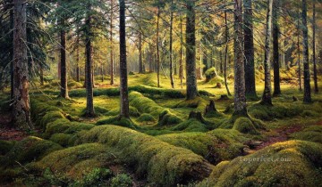 Iván Ivánovich Shishkin Painting - Cementerio forestal 1893 paisaje clásico Ivan Ivanovich
